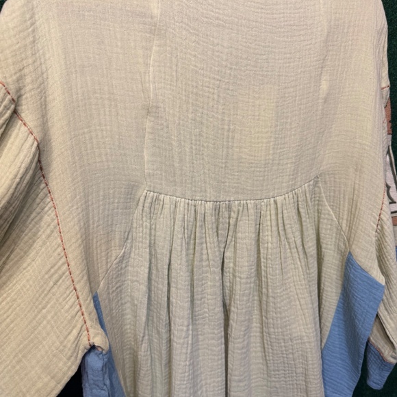 🔥115 NWT Easel Embroidered Sage Gauze Top Blouse - Picture 7 of 7